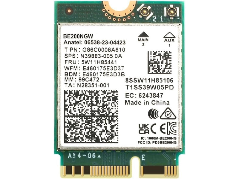 Intel BE200 Wi-Fi 7 2x2 + BT 5.4 / M.2 2230 / Without vPro