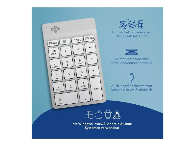 R-Go Tools R-Go Numpad Break - keypad - white - Numpad - Weiss