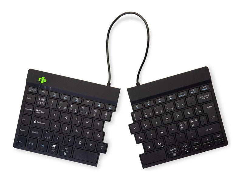 R-Go Tools R-Go Split Break - keyboard - with integrated break indicator - QWERTY - Nordic - black - Tastaturen - Nordisch - Sch