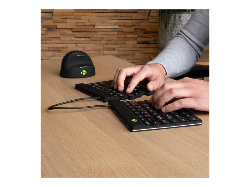 R-Go Tools R-Go Split Break - keyboard - with integrated break indicator - QWERTY - Nordic - black - Tastaturen - Nordisch - Sch