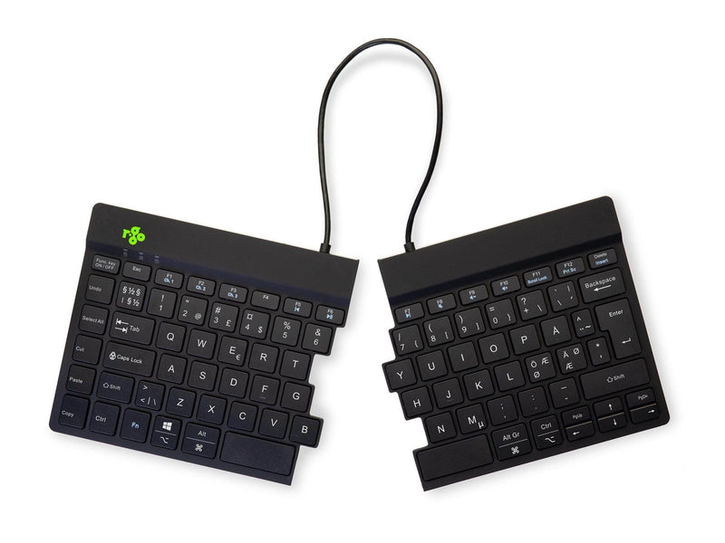 R-Go Tools R-Go Split Break - keyboard - with integrated break indicator - QWERTY - Nordic - black - Tastaturen - Nordisch - Sch