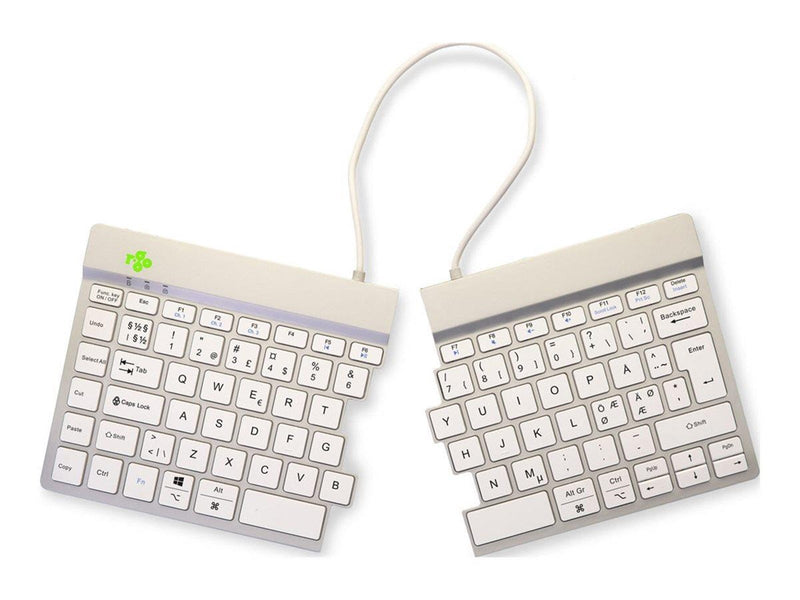 R-Go Tools R-Go Split Break - keyboard - with integrated break indicator - QWERTY - Nordic - white - Tastaturen - Nordisch - Wei