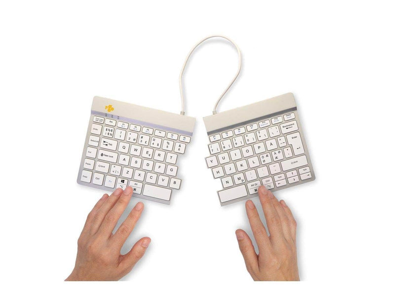 R-Go Tools R-Go Split Break - keyboard - with integrated break indicator - QWERTY - Nordic - white - Tastaturen - Nordisch - Wei