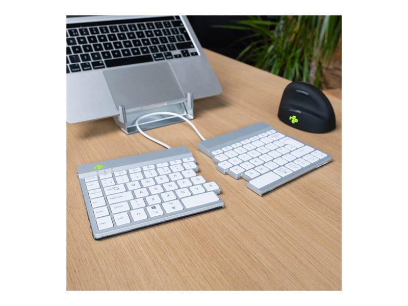 R-Go Tools R-Go Split Break - keyboard - with integrated break indicator - QWERTY - Nordic - white - Tastaturen - Nordisch - Wei