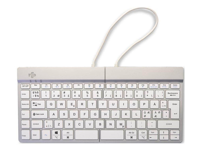 R-Go Tools R-Go Split Break - keyboard - with integrated break indicator - QWERTY - Nordic - white - Tastaturen - Nordisch - Wei