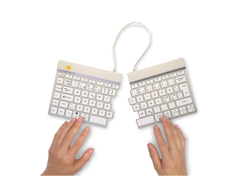 R-Go Tools R-Go Split Break - keyboard - with integrated break indicator - QWERTY - Nordic - white - Tastaturen - Nordisch - Wei
