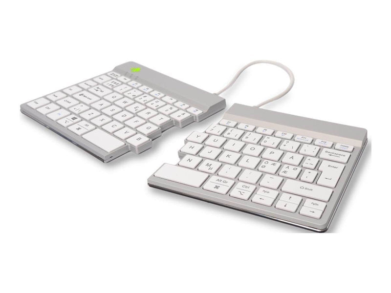 R-Go Tools R-Go Split Break - keyboard - with integrated break indicator - QWERTY - Nordic - white - Tastaturen - Nordisch - Wei
