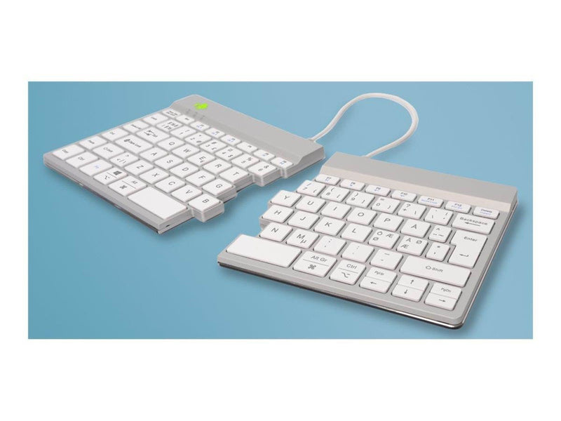 R-Go Tools R-Go Split Break - keyboard - with integrated break indicator - QWERTY - Nordic - white - Tastaturen - Nordisch - Wei