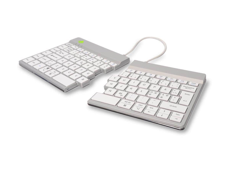 R-Go Tools R-Go Split Break - keyboard - with integrated break indicator - QWERTY - Nordic - white - Tastaturen - Nordisch - Wei