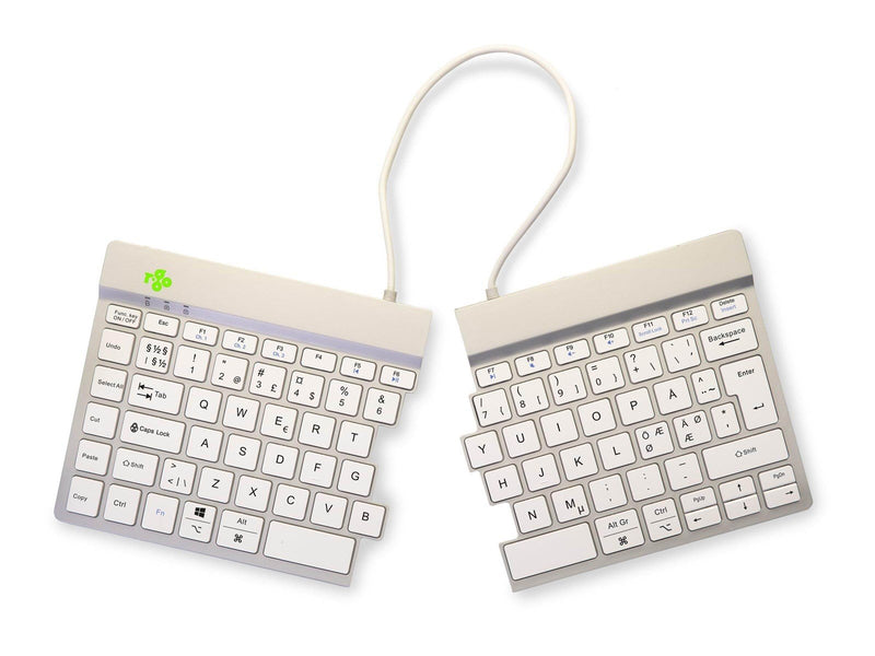 R-Go Tools R-Go Split Break - keyboard - with integrated break indicator - QWERTY - Nordic - white - Tastaturen - Nordisch - Wei