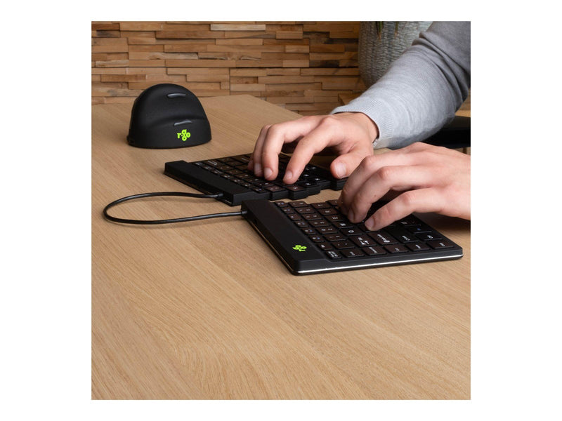 R-Go Tools R-Go Split Break - keyboard - with integrated break indicator - QWERTY - US - black - Tastaturen - Englisch - US - Sc
