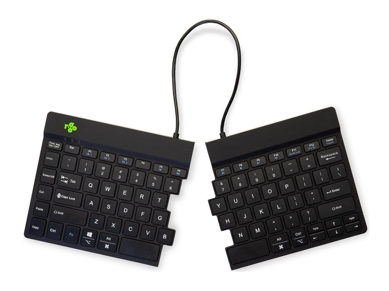 R-Go Tools R-Go Split Break - keyboard - with integrated break indicator - QWERTY - US - black - Tastaturen - Englisch - US - Sc