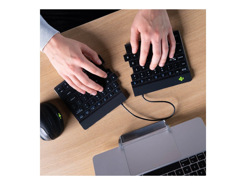 R-Go Tools R-Go Split Break - keyboard - with integrated break indicator - QWERTY - US - black - Tastaturen - Englisch - US - Sc