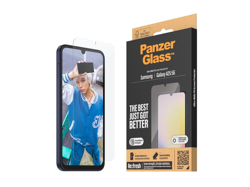 PanzerGlass Screen Protector Samsung Galaxy A25 5G | Ultra-Wide Fit w. EasyAligner