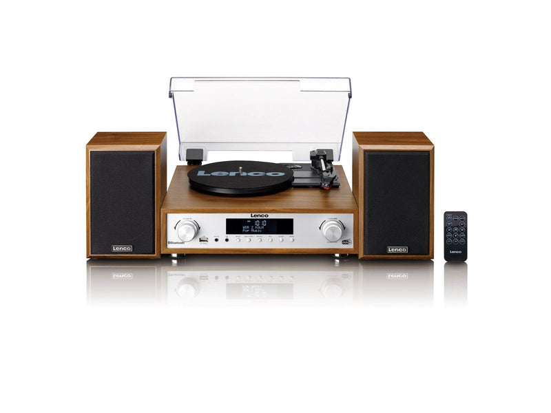 Lenco MC-160WD - HiFi Stereo system with Record Player DAB+/FM radio and Bluetooth® - Wood - Plattenspieler