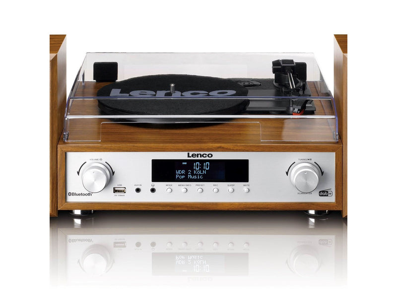 Lenco MC-160WD - HiFi Stereo system with Record Player DAB+/FM radio and Bluetooth® - Wood - Plattenspieler