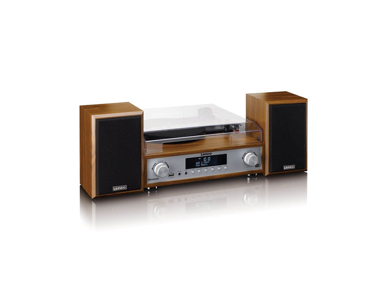 Lenco MC-160WD - HiFi Stereo system with Record Player DAB+/FM radio and Bluetooth® - Wood - Plattenspieler