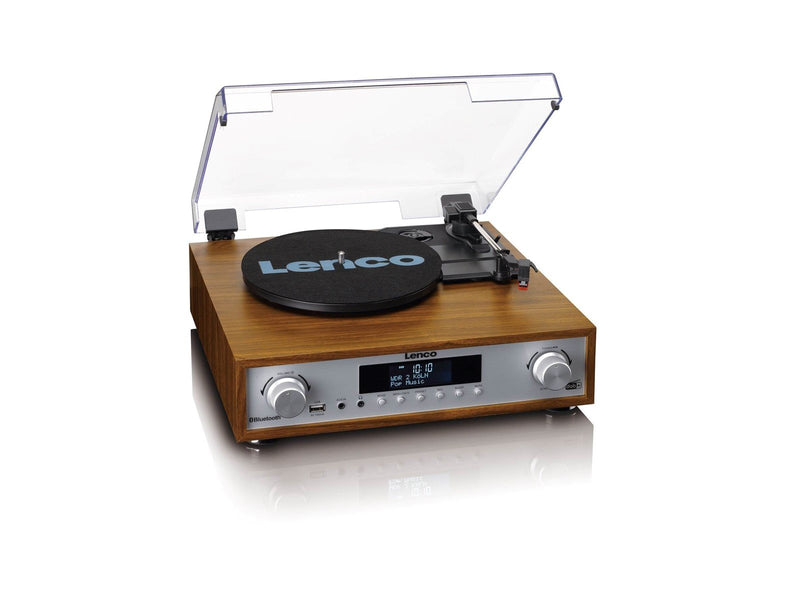 Lenco MC-160WD - HiFi Stereo system with Record Player DAB+/FM radio and Bluetooth® - Wood - Plattenspieler