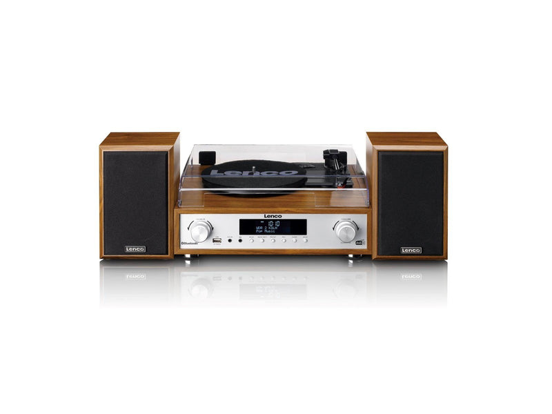 Lenco MC-160WD - HiFi Stereo system with Record Player DAB+/FM radio and Bluetooth® - Wood - Plattenspieler