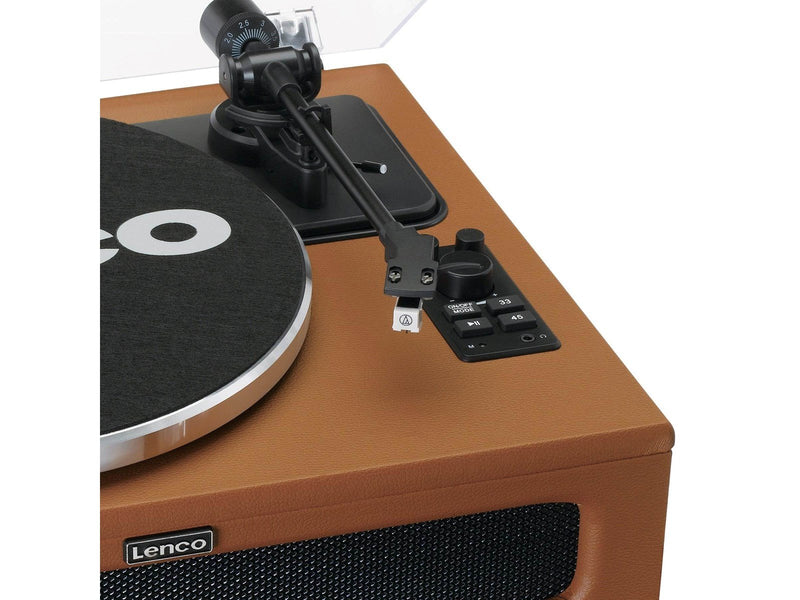 Lenco LS-430BK - Record Player with 4 built-in speakers - Brown - Plattenspieler Braun