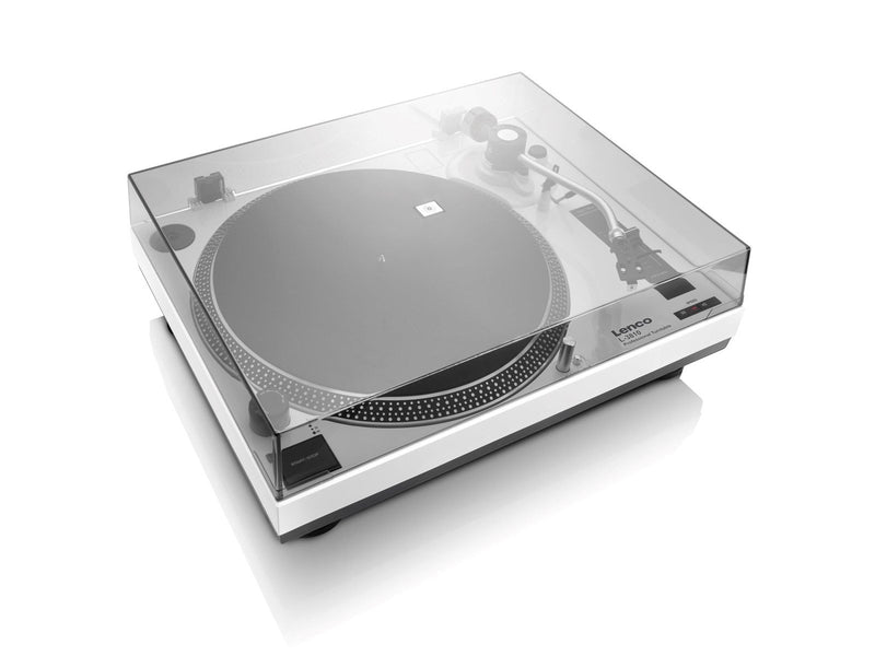 Lenco L-3810WH - Direct-drive Record Player with USB/PC encoding - White - Plattenspieler Weiß