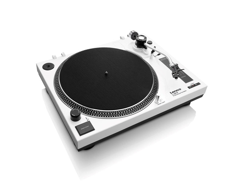 Lenco L-3810WH - Direct-drive Record Player with USB/PC encoding - White - Plattenspieler Weiß