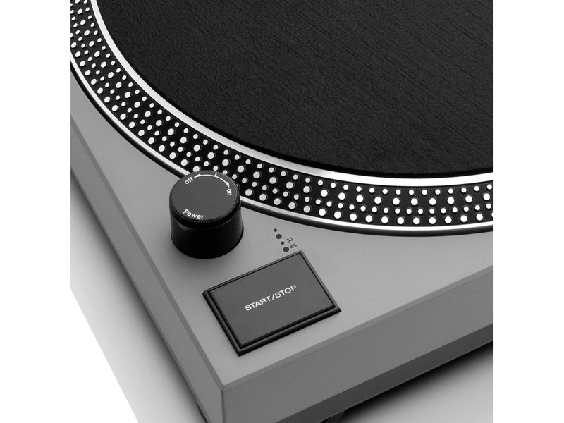 Lenco L-3810GY - Direct-drive Record Player with USB/PC encoding - Grey - Plattenspieler Grau