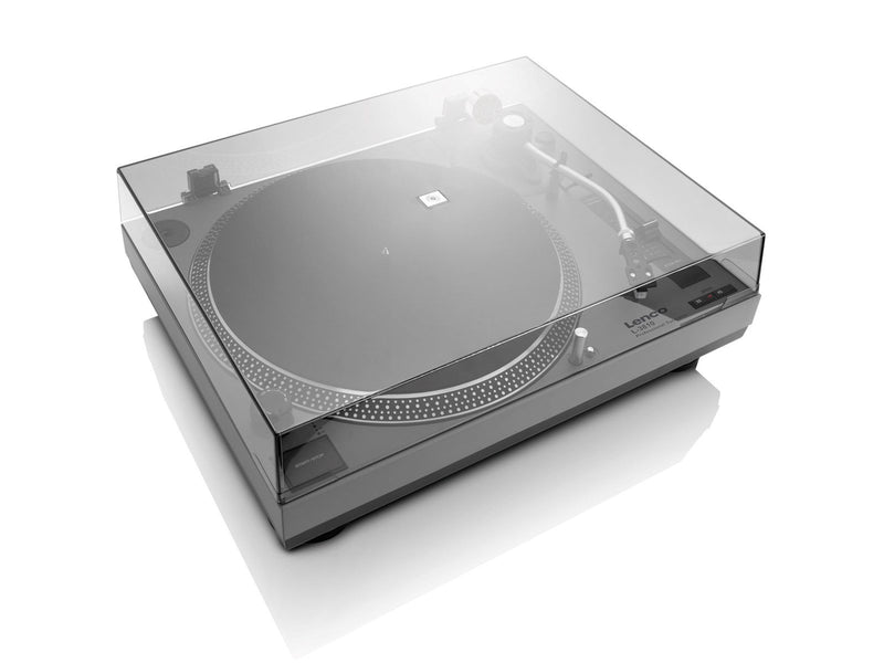 Lenco L-3810GY - Direct-drive Record Player with USB/PC encoding - Grey - Plattenspieler Grau