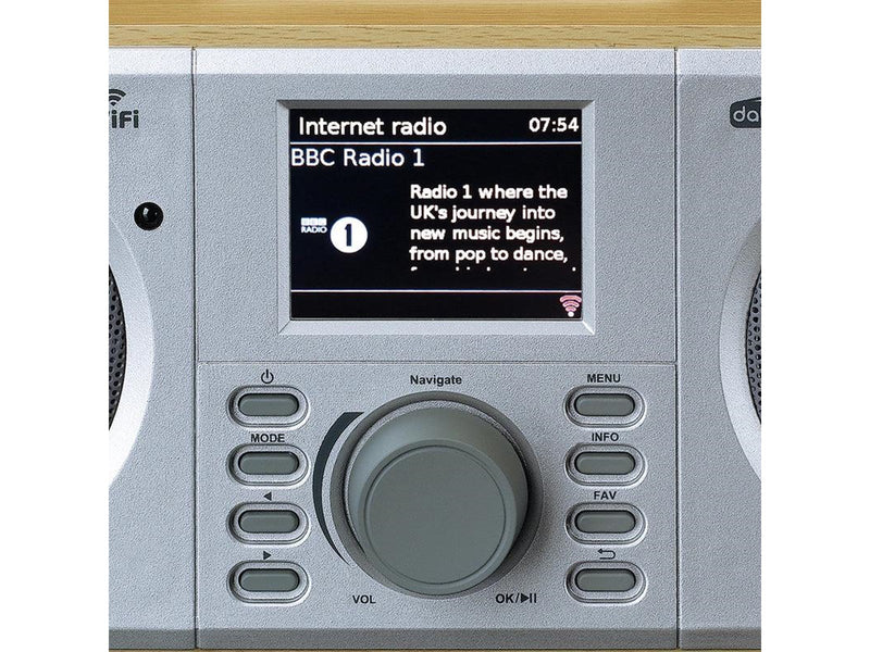 Lenco DIR-141WD radio - Wood/Silver - DAB+/FM - Stereo - silber