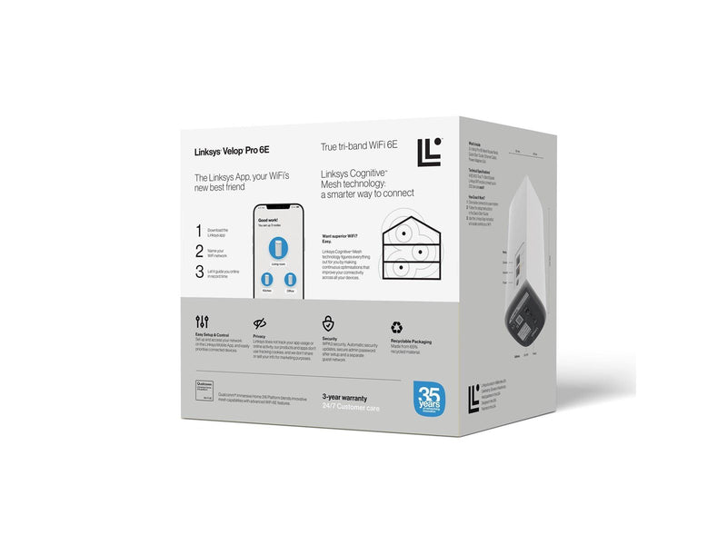 Linksys VELOP Pro 6E MX6203 Tri-Band Mesh WiFi 6E System (3-Pack) - Mesh router Wi-Fi 6