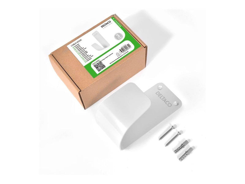 Deltaco E-charge Cable Hook Stainless Steel SS304 white
