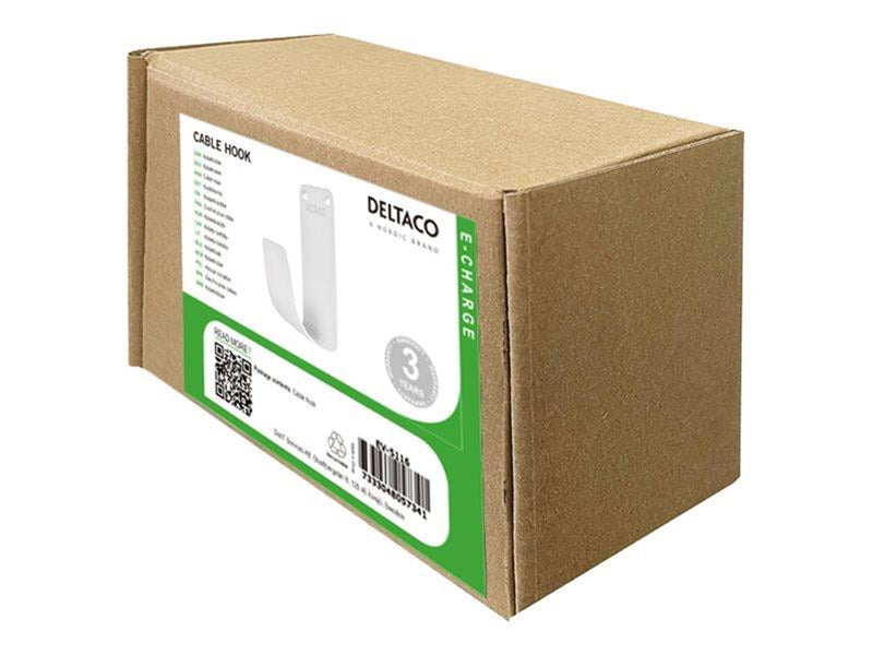 Deltaco E-charge Cable Hook Stainless Steel SS304 white