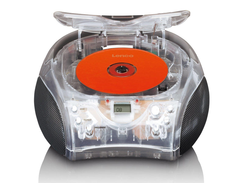 Lenco SCD-24 portable FM radio/CD player - Transparent