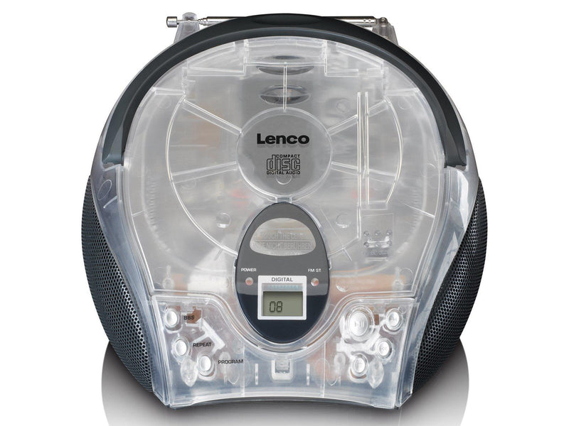 Lenco SCD-24 portable FM radio/CD player - Transparent