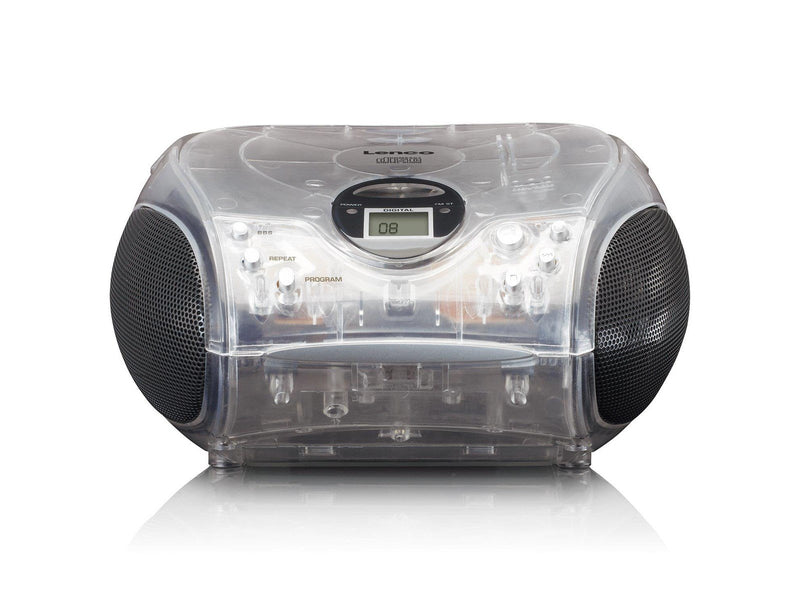 Lenco SCD-24 portable FM radio/CD player - Transparent