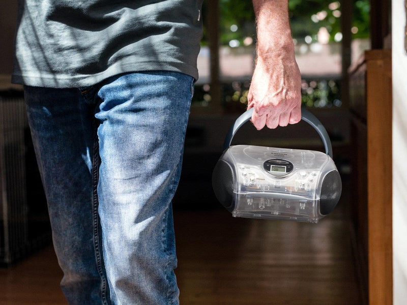 Lenco SCD-24 portable FM radio/CD player - Transparent