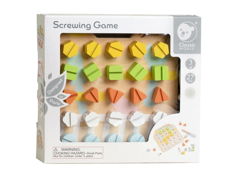 Classic World Wooden Screwboard Coordination Game 27pcs.