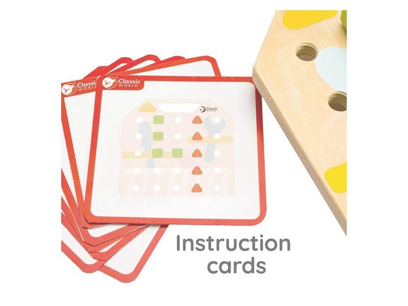 Classic World Wooden Screwboard Coordination Game 27pcs.