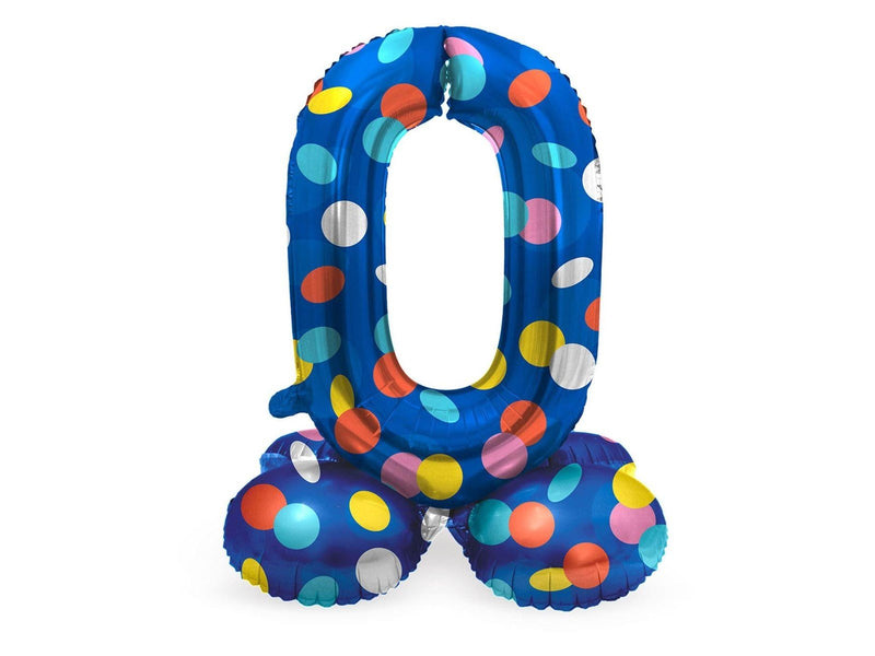 Folat BV Standing Foil Balloon Colorful Dots Number 0 - 72cm