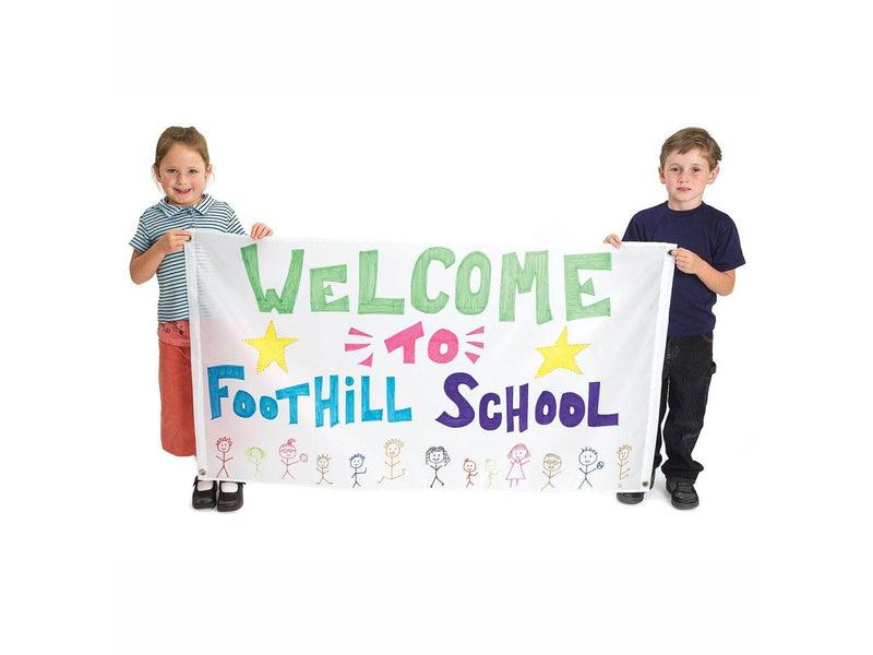 Colorations - Decorate your own Nylon Banner Large White  Set of 2