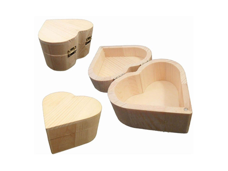 Playwood Wooden Box Heart Shape 10cm