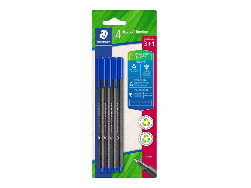 Staedtler Fineliner triplus blue 4pcs Bc