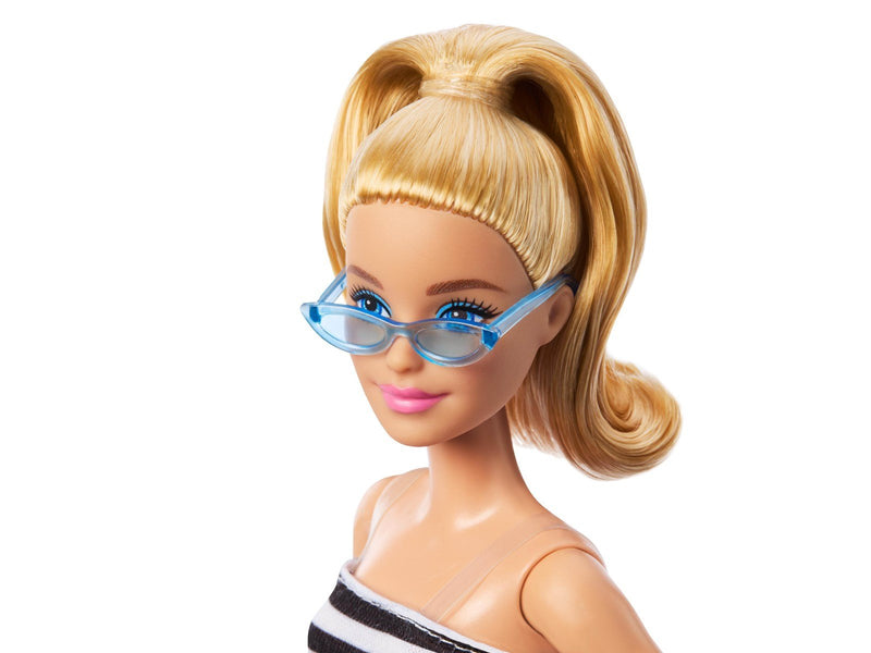Barbie Fashionista Doll With Striped Top Pink Skirt & Sunglasses