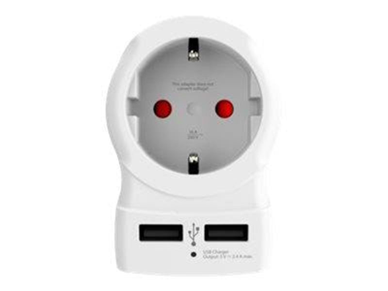 SKross Country Travel Adapter power adapter - 2 x USB power USA 2-pole
