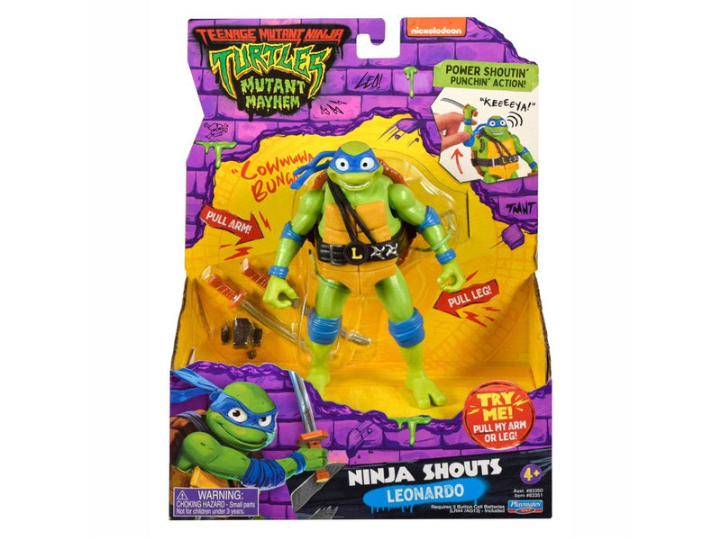 Playmates Toys Turtles Mutant Mayhem Ninja Shouts Figure - Leonardo