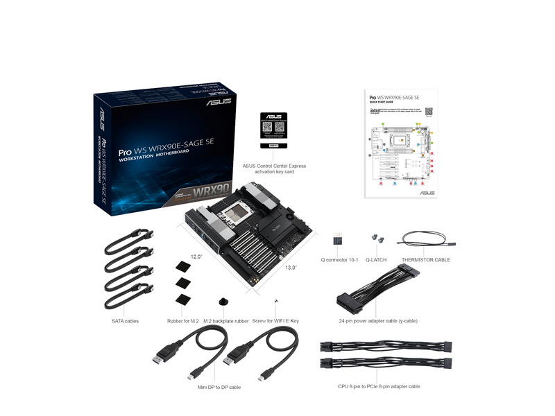 ASUS PRO WS WRX90E-SAGE SE Mainboard - AMD WRX90 - AMD sTR5 socket - DDR5 RAM - SSI (Server)