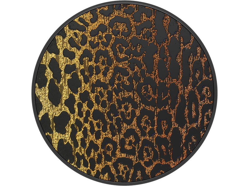PopSockets Embossed Metal Leopard Removable Grip with Standfunction LUXE
