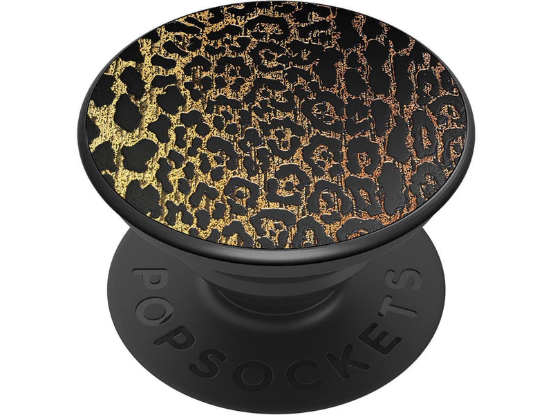 PopSockets Embossed Metal Leopard Removable Grip with Standfunction LUXE