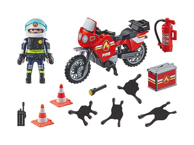 Playmobil Action - Feuerwehrmotorrad am Unfallort