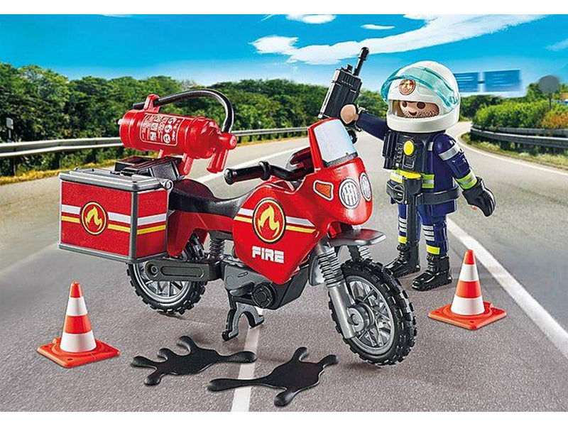 Playmobil Action - Feuerwehrmotorrad am Unfallort